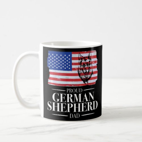Proud German Shepherd Dad Usa Flag Dog  Coffee Mug