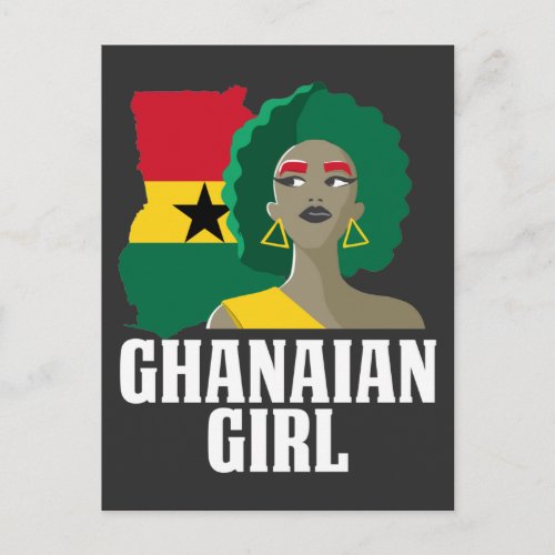 Proud Ghana Girl Flag West African Postcard