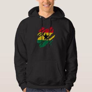 Proud Ghanaian  Vintage Torn Ripped Ghana Flag Hum Hoodie
