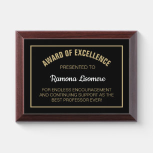 Proud Gift! Custom Best Professor Award plaque