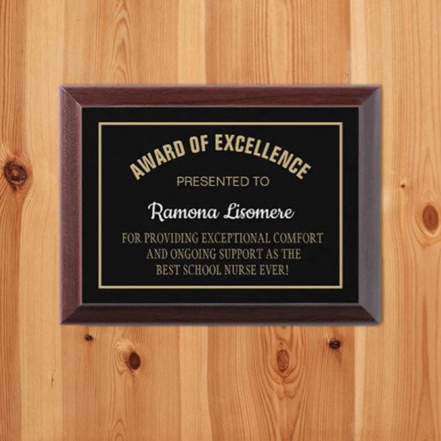 Proud Gift! Custom Best School Nurse Award plaque (Creator Uploaded)