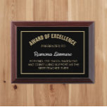 Proud Gift! Custom Best Teacher Award plaque<br><div class="desc">Give an award that will be cherished!</div>