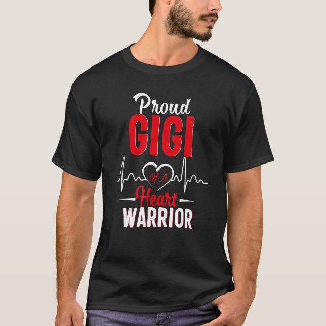 Proud Gigi Of A Heart Warrior Chd Awareness T-Shirt (Front)