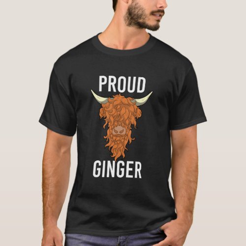 Proud Ginger Highland Cow Cattle Red Head T_Shirt