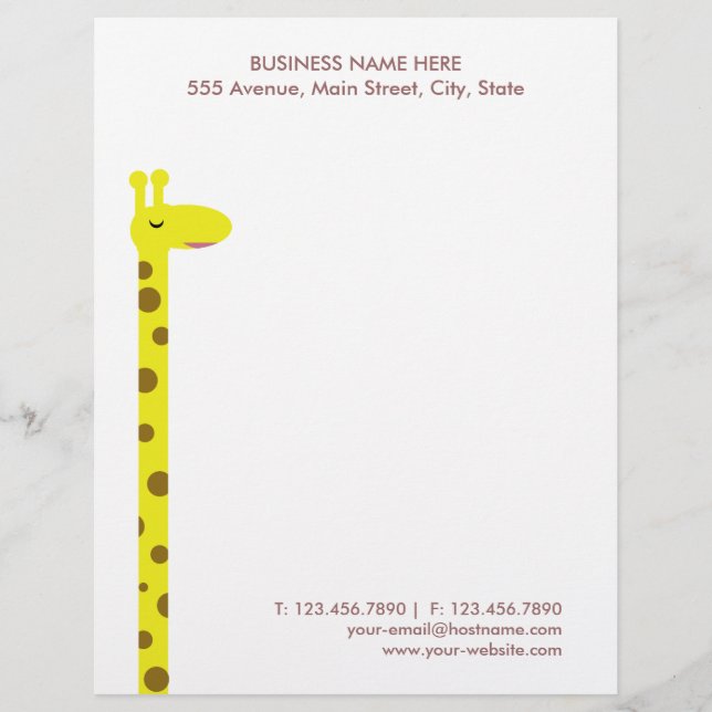 Proud Giraffe Letterhead (Front)