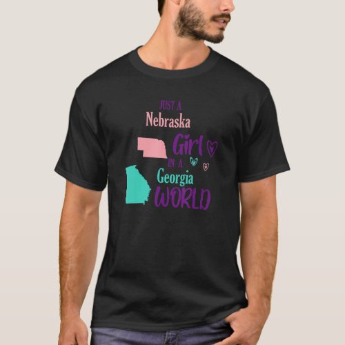 Proud girl Design Just a Nebraska girl in a Georgi T_Shirt