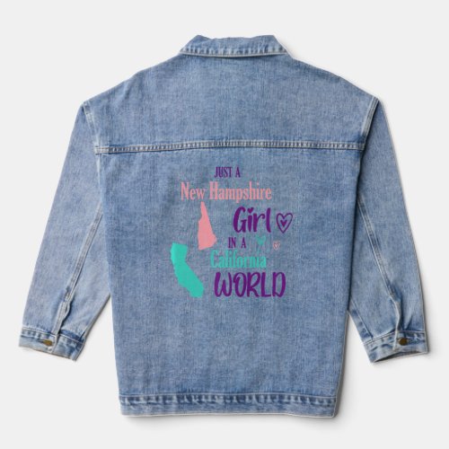Proud girl Design Just a New Hampshire girl in a C Denim Jacket