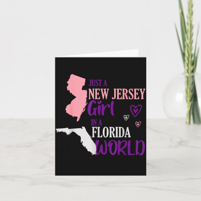 Proud Girl Design Just A New Jersey Girl In A Flor Card (Front)