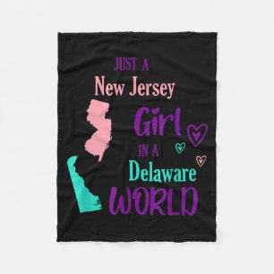 Proud Girl Just A New Jersey Girl In A Delaware Wo Fleece Blanket