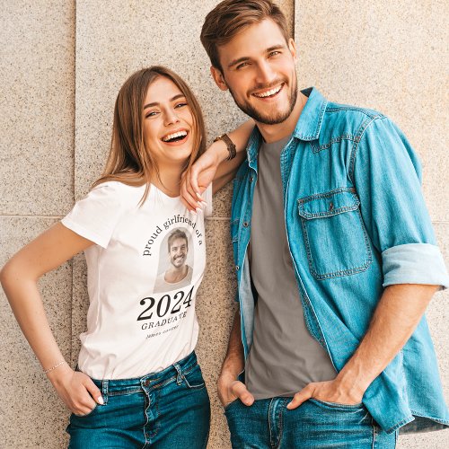 Proud Girlfriend of 2024 Graduate Arch Photo T_Shirt