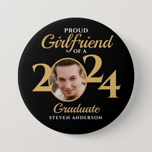 Proud Girlfriend of a 2024 Graduate Photo  Name Button