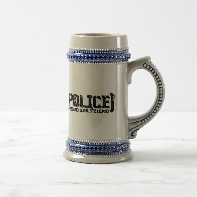 Proud Girlfriend - POLICE Tattered Beer Stein (Right)