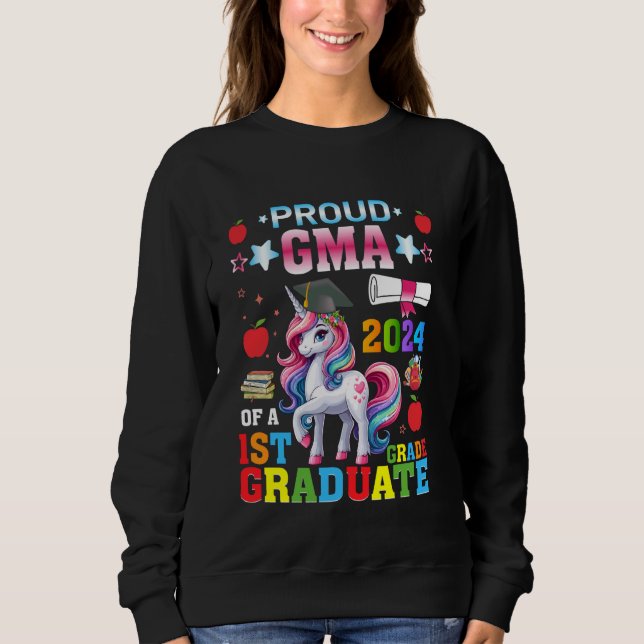 Proud Gma of a 2024 Graduate Unicorn Gma Sweatshirt (Front)