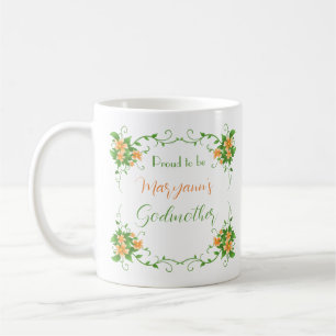 Proud Godmother Elegant Floral Personalized Mug