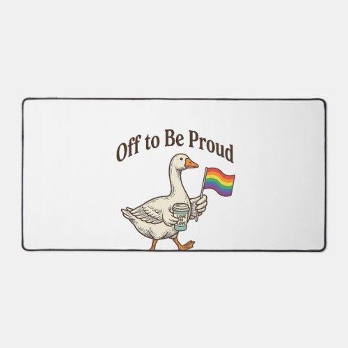 Proud Goose Pride Parade Vintage Shirt Design_1 Desk Mat