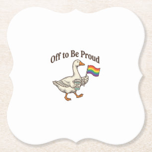 Proud Goose Pride Parade Vintage Shirt Design_1 Paper Coaster