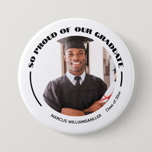 Proud Graduate Photo Graduation Button