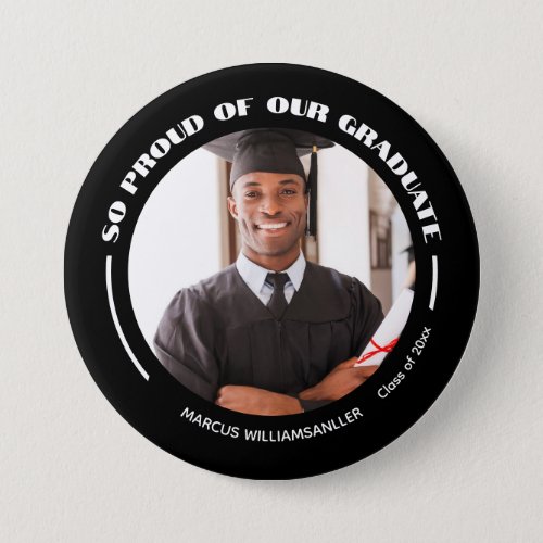 Proud Graduate Photo Graduation Button