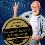 Proud Graduation Button<br><div class="desc">Graduation buttons are in a variety of colors and styles. Change the background color to fit your own school colors. Add or change text to create your own message. Great for high school, middle school, junior high, college, university, trade school, and more. Grand parents, parents, sisters, brothers and graduates show...</div>