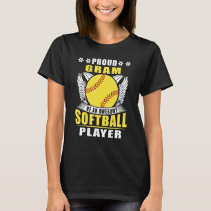 Proud Gram Of An Awesome Softball Player Softball T-Shirt