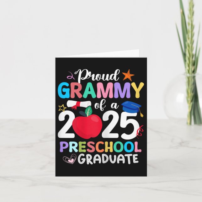 Proud Grammy Of 2025 Preschool Graduation Graduate Card (Front)