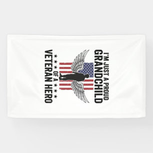 Proud Grandchild of a Veteran Hero Patriotic Desig Banner