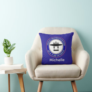 Proud Granddaughter of a P-38 Veteran Throw Pillow