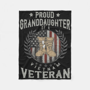 Proud Granddaughter Of A Vietnam Veteran Vietnam  Fleece Blanket