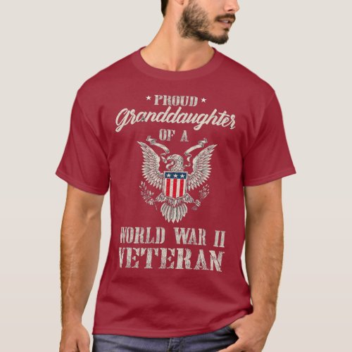 Proud Granddaughter Of A WWII Veteran  Gift T_Shirt