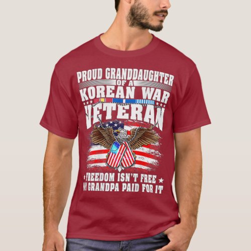 Proud Granddaughter Of Korean War Veteran Vets T_Shirt