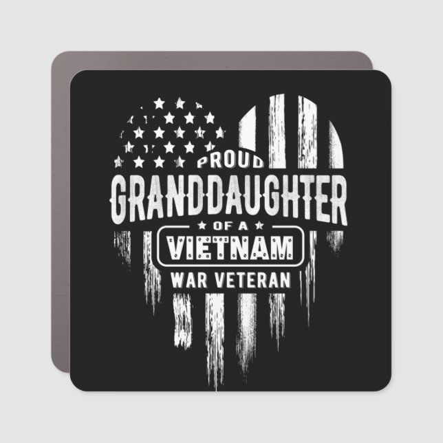 Proud Granddaughter Vietnam Vet Grandpa Veteran Car Magnet (Front)