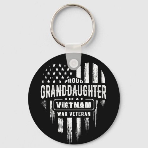 Proud Granddaughter Vietnam Vet Grandpa Veteran Keychain