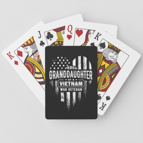 Proud Granddaughter Vietnam Vet Grandpa Veteran Poker Cards