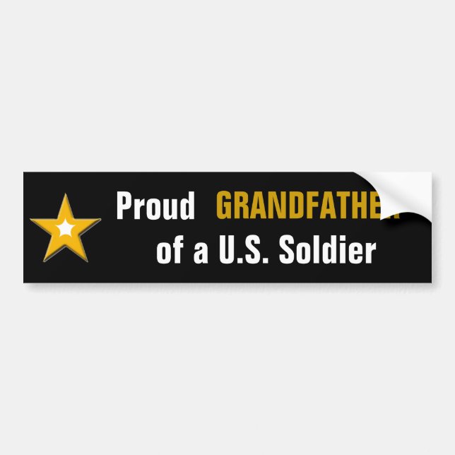 Proud Grandfather of a US Soldier Military Family Bumper Sticker (Front)