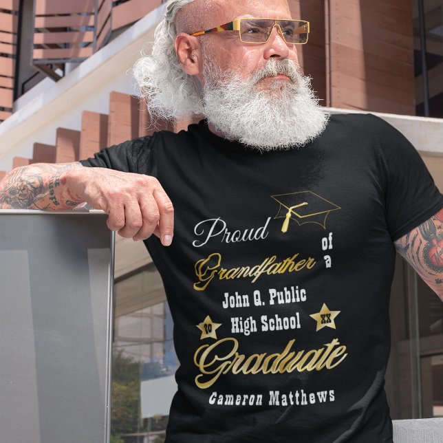 Proud Grandfather of Graduate Name Graduation T-Shirt (Creator Uploaded)