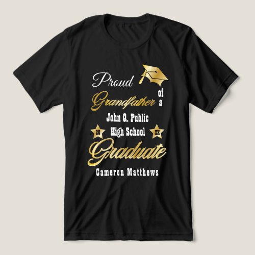 Proud Grandfather of Graduate Name Graduation Tri_Blend Shirt