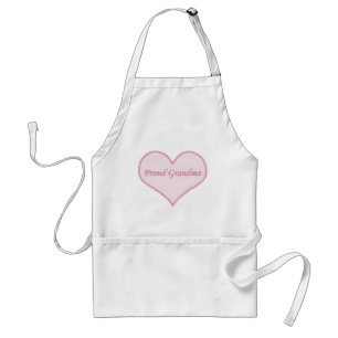 Proud Grandma Apron, Pink Adult Apron