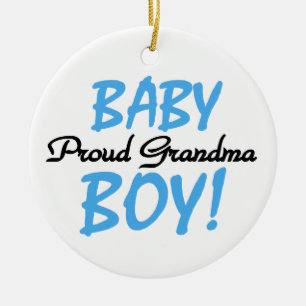 Proud Grandma Baby Boy Gifts Ceramic Ornament