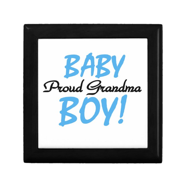 Proud Grandma Baby Boy Gifts Keepsake Box (Front)