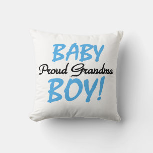 Proud Grandma Baby Boy Gifts Throw Pillow
