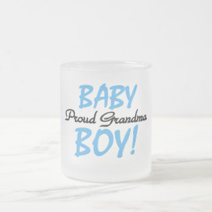 Proud Grandma Baby Boy T shirts and Gifts Frosted Glass Coffee Mug