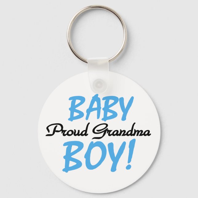 Proud Grandma Baby Boy T shirts and Gifts Keychain (Front)