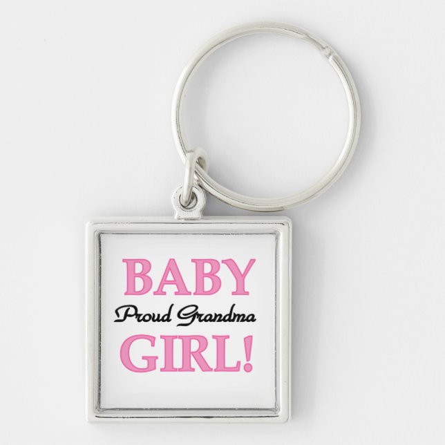 Proud Grandma Baby Girl Gifts Keychain (Front)