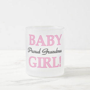 Proud Grandma Baby Girl Tshirts and Gifts Frosted Glass Coffee Mug