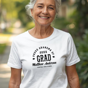 Proud Grandma Grad Varsity Typography Graduation Tri-Blend Shirt
