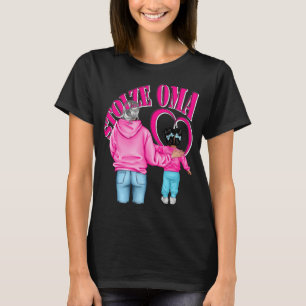 proud grandma granddaughter in black hair heart T- T-Shirt