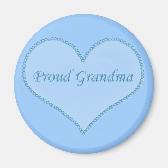 Proud Grandma Magnet, Blue Magnet (Front)