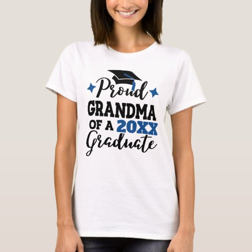 Proud Grandma of 2022 graduate black blue tassel T_Shirt