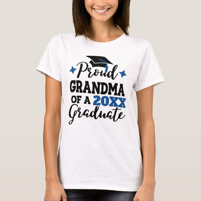 Proud Grandma of 2022 graduate black blue tassel T-Shirt (Front)