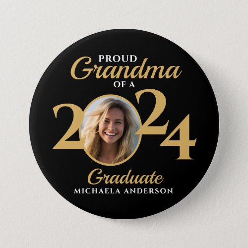 Proud Grandma of a 2024 Graduate Photo  Name Button